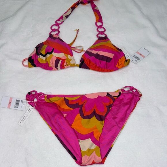 Trina Turk Fan Fair Triangle Top & Fan Faire Ring Hipster Bottom Size 10 - Picture 7 of 11